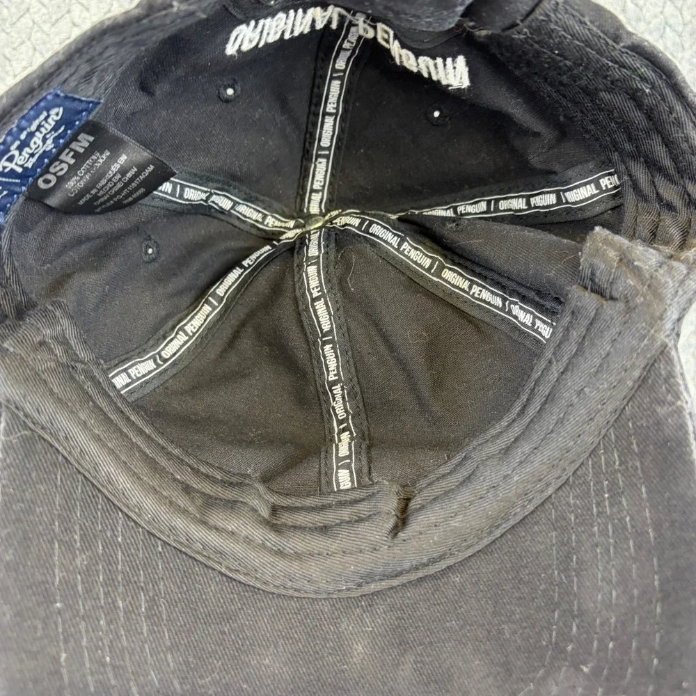 Original Penguin Mens Black Cotton Baseball Cap Dad Hat Embroidered Logo OSFM
